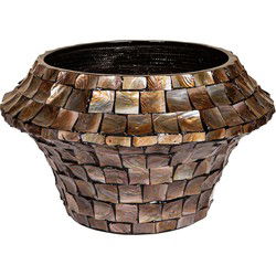 PTMD Bloempot Daven - 51x51x30 cm - Polyester - Brons