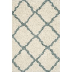 Safavieh Shaggy Indoor Woven Area Rug, Dallas Shag Collection, SGD257, in Ivory & Light Blue, 183 X 274 cm