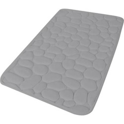 Urban Living Badkamerkleedje/badmat tapijt - memory foam - steengrijs - 50 x 80 cm - Badmatjes