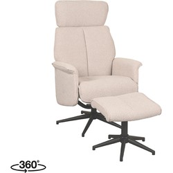 LABEL51 Fauteuil Verdal - Naturel - Boucle - Incl. Hocker