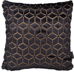 Sierkussen Black/Gold Geometric | 45 x 45 cm | Polyester