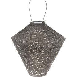 Solar lampion diamant ikat 28 cm taupe - Lumiz