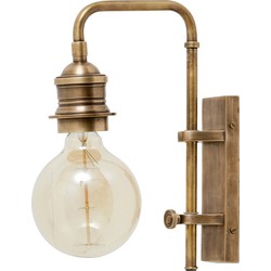 wandlamp bulb hout brons 30 x 8 x 23