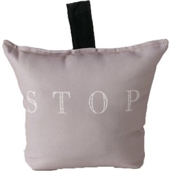 Boltze deurstopper zak - 2 kg - oud roze - polyester - 23 x 10 cm - stop tekst - Deurstoppers