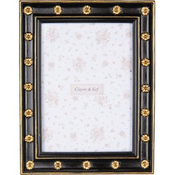 Clayre & Eef Fotolijst 13x18 cm Zwart Goudkleurig Kunststof Glas