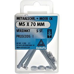 M.schroef moer ck m5x70mm 5st