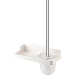 Decopatent® Toiletborstel met houder hangend - Legplankje - WC borstel met houder met plakstrip - Toiletborstelhouder - Vrijstaand