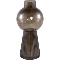 PTMD Ricca Brown glass vase bulb and cone base round L