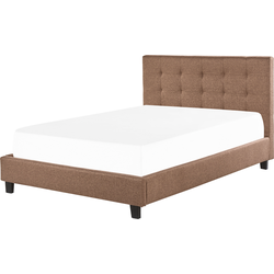 Beliani ROCHELLE - Tweepersoonsbed-Bruin-Polyester