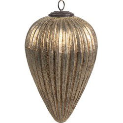 Clayre & Eef Kerstbal Ø 16x25 cm Goudkleurig Glas Kerstboomversiering