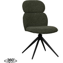 LABEL51 Eetkamerstoel Finn - Forest - Boucle - Black Frame