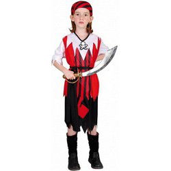 Clown Kinderkostuum Piratenmeisje 10-12 jaar