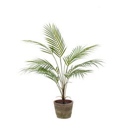 Cozy Ibiza - Kunstplant palm in een stenen pot