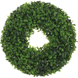 Mica Decorations Buxus Krans - 34x34x8 cm - Polyethyleen  - Groen