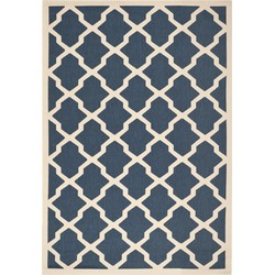 Safavieh Trellis Indoor/Outdoor Geweven Gebiedsdeken, Courtyard collectie, CY6903, in Navy & Beige, 122 X 170 cm