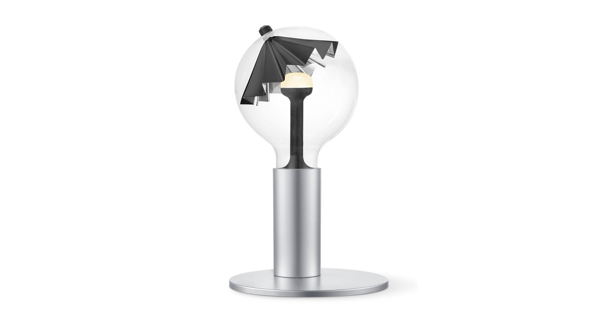 Move Me tafellamp Side - grijs / Umbrella 5,5W - zwart zilver
