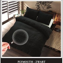 Hotel Home Collection - Dekbedovertrek - Plymouth - 200x200/220 +2*60x70 cm - Zwart