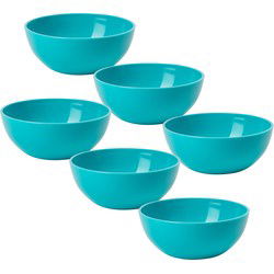 Plasticforte kommetjes/schaaltjes - 6x - kunststof - 12x5 cm - blauw - Kommetjes