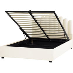 Beliani VINCENNES - Tweepersoonsbed-Wit-Fluweel