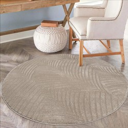 Rond Laagpolig vloerkleed - Junius Modern Beige - 200 X 200 Rond CM