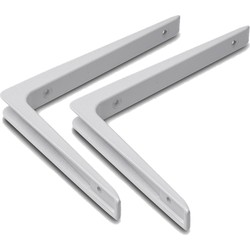Set van 8x stuks planksteunen / plankdragers wit gelakt aluminium 15 x 10 cm tot 30 kilo - Plankdragers