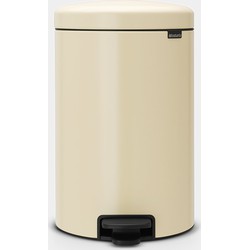 NewIcon Pedal Bin, 20 litre, Soft Closing, Plastic Inner Bucket - Almond