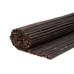 Bamboe rolscherm zwart H180xL180 cm op rol Van Rees