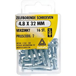 Zelfb.schroef 4.8x32mm verz 16st