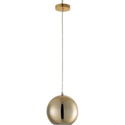  J-Line Hanglamp Modern Glas Bol Metaal Goud - Small