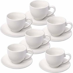 Set van 12x stuks Espresso koffie kop- en schotels - Koffie- en theeglazen