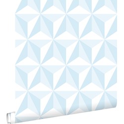 ESTAhome behang grafisch 3D motief lichtblauw - 53 cm x 10,05 m - 138912