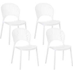OSTIA  - Tuinstoel set van 4 - Wit - Polypropyleen