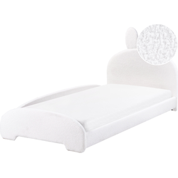 PERROS - Kinderbed - Gebroken wit - 90 x 200 cm - Bouclé