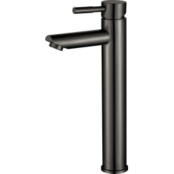 Luzzo® Como Gun Metal Hoog - RVS Wastafelkraan Hoog - Zilvergrijs