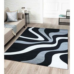 Kristal Modern Zwart vloerkleed - 200 X 290 CM