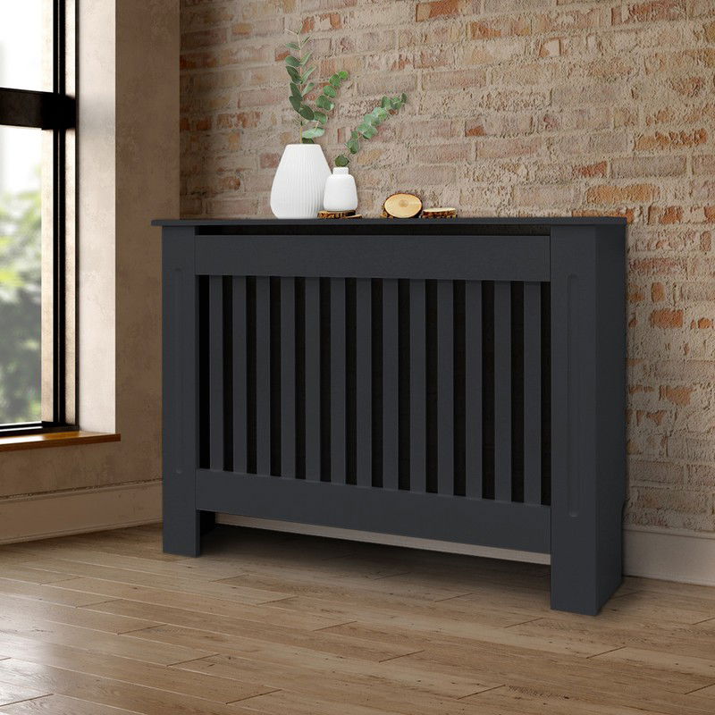 Radiatorbekleding 112x19x82 cm grijs MDF - 