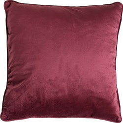 Dutch Decor FINN - Sierkussen 45x45 cm - velvet - effen kleur - Red Plum - donkerroze - Dutch Decor