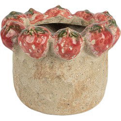Clayre & Eef Bloempot Beige Terracotta