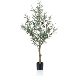 Kunst Olijfboom - Olea europaea - Olijfboom - 115 cm Deluxe | Echt hout (Stam) | NeverLeafs