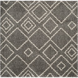 Safavieh Shaggy Indoor Woven Area Rug, Arizona Shag Collection, ASG744, in Brown & Ivory, 201 X 201 cm