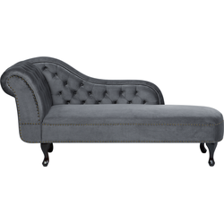 NIMES - Chaise longue - Grijs - Linkerzijde - Fluweel