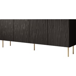 Meubella Dressoir June - Mat zwart - 190 cm