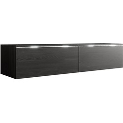 Meubella TV-Meubel Dixon - Zwart eiken - 140 cm