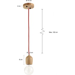 QUVIO Hanglamp hout - QUV5043L-WOOD