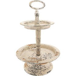 Clayre & Eef Etagère 2 laags Beige IJzer