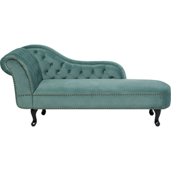 Beliani NIMES - Chaise longue-Groen-Fluweel