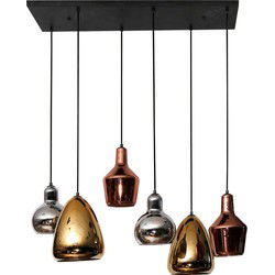 AnLi Style Hanglamp 3+3L Mix Glass Tricolore