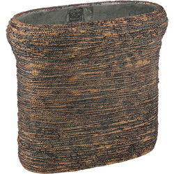 PTMD Bloempot Ricci - 40x20x36 cm - Cement - Zwart