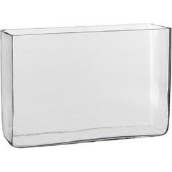 Mica Decorations Hoge rechthoekige vaas transparant glas 30 x 10 x 20 cm - Accubak - Glazen vazen - Vazen