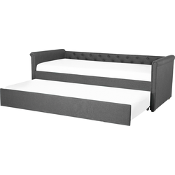 LIBOURNE - Onderschuifbed - Donkergrijs - 90 x 200 cm - Polyester